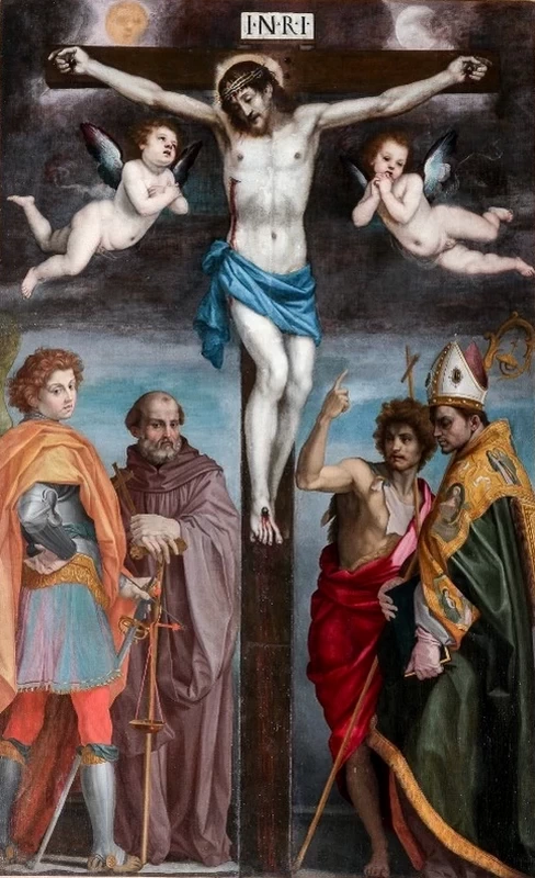 Cristo crocifisso e santi